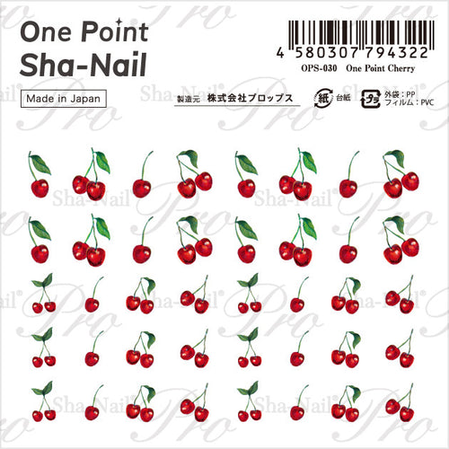 Sha-Nail Nail Stickers One Point Cherry OPS-030