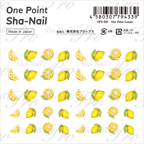 Sha-Nail Nail Stickers One Point Lemon OPS-031