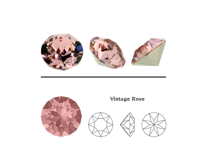 Swarovski 3D Round Crystal #1088 319 Vintage Rose SS29 6pcs