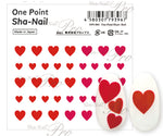 Sha-Nail Nail Stickers One Point Heart Red OPS-004