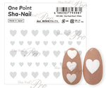 Sha-Nail Nail Stickers One Point Heart White OPS-006