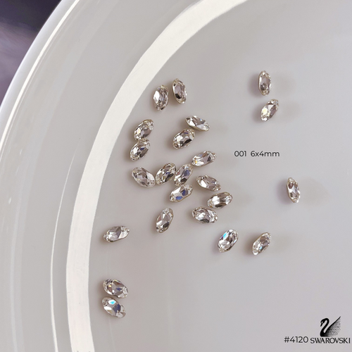 Swarovski Crystal #4120 001 6mm 3pcs
