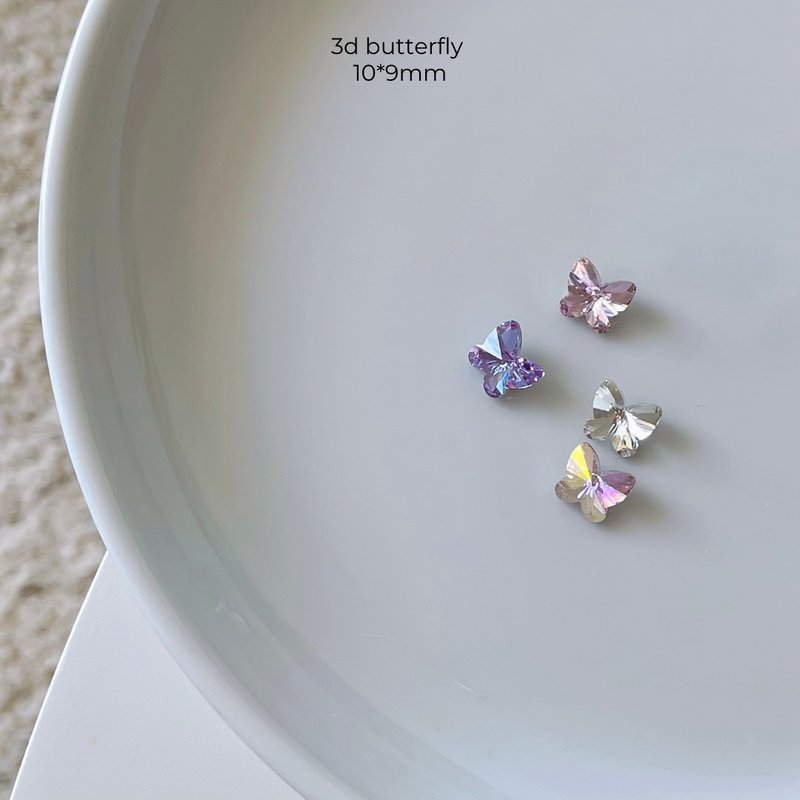 3D Butterfly 10x9mm 2pcs