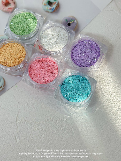 Macaron Matte Rounds – 6 Color Nail Glitter Set