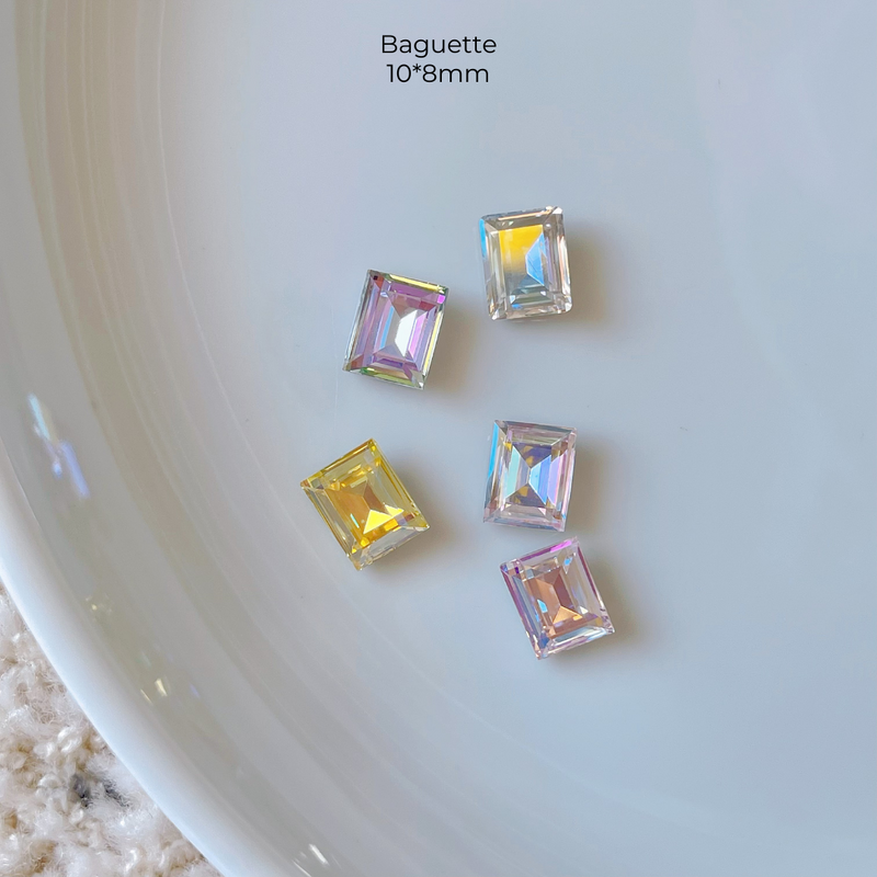 3D Crystal Baguette 10x8mm 2pcs