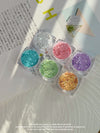 Matte Macaron Hearts – 6 Color Nail Glitter Set