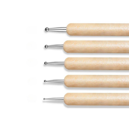 Wooden Nail Dotting Tool Set (5 pcs)