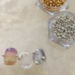 3D Silver Pebble Beads