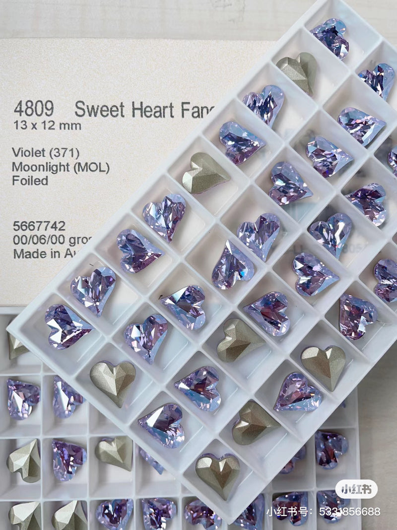 Swarovski 3D Crystal #4809 371MOL Violet Moonlight 13x12mm