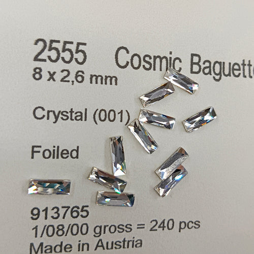 Swarovski Crystal #2555 001 8x2.6mm 3pcs