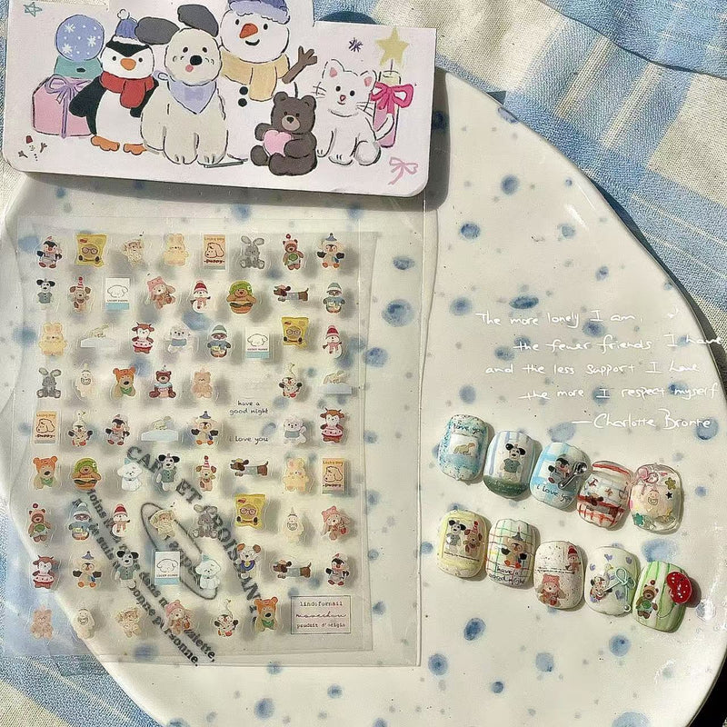 Frosty Friends Winter Nail Stickers