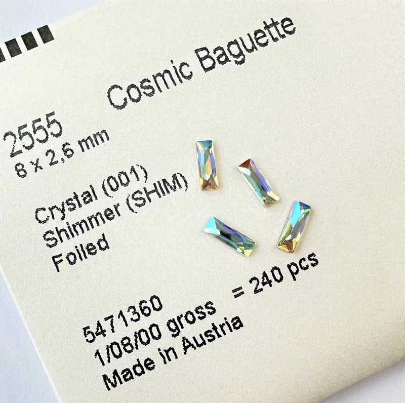 Swarovski Crystal #2555 001AB 8x2.6mm 3pcs