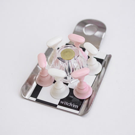 Witch's Kitchen Nail Tip Stand 6P  White/Pink