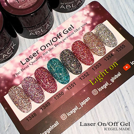 【Open-box】Icegel Flash Laser On/Off Gel 1348-1355 8 Color Set [Bottle 9ml]