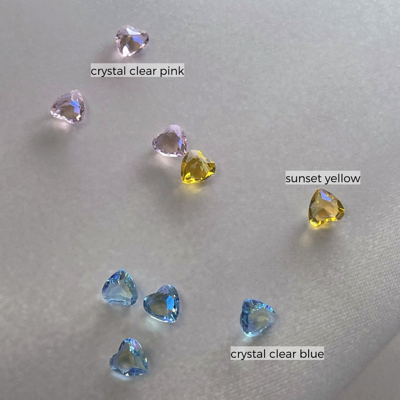 3D Crystal Clear Heart 5mm 5pcs