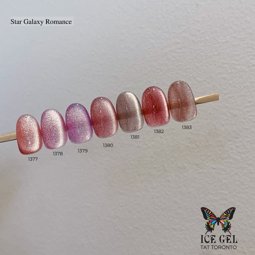 Icegel Star Galaxy Romance Series Magnet Gel 1377-1383 7 Color Set [Bottle 9ml]