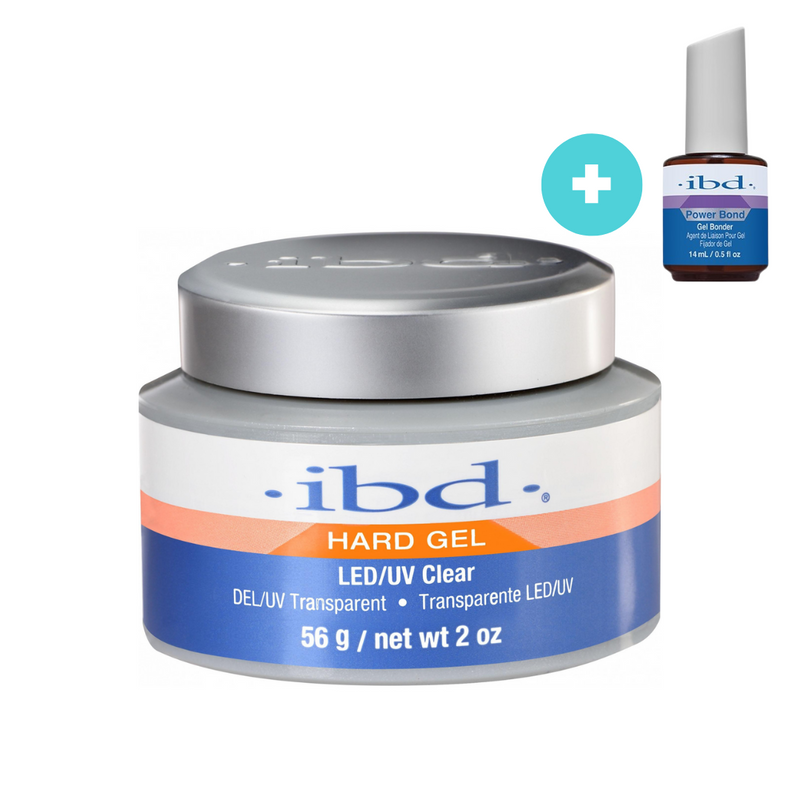 IBD LED/UV Builder Gel Clear 56g + PowerBond Gel Bonder 14ml Set