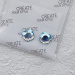 Swarovski Crystal Crystal Aquamarine Shimmer #2471 7mm 2pcs
