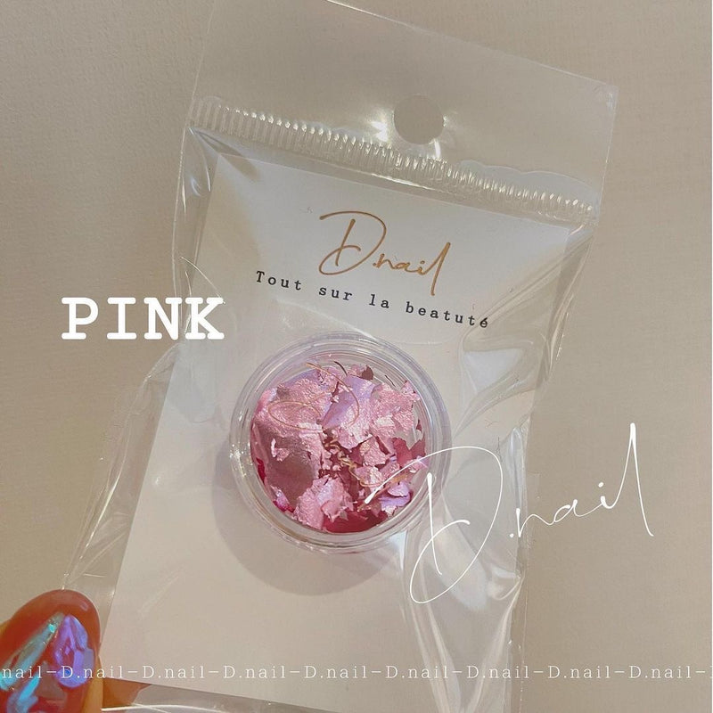 D.Nail Foil Flake Pink