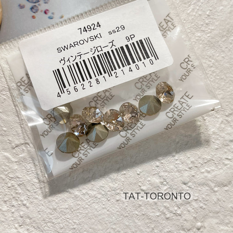 Swarovski Crystal V-cut #1088 Vintage Rose ss29 9pcs
