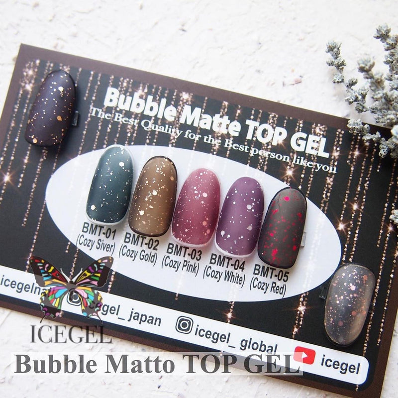 Icegel Bubble Matte Top Gel BMT-01 Cozy Silver [Bottle 9ml]